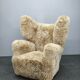 1930s Art Deco Wingback Armchair in Honey Skandilock Sheepskin