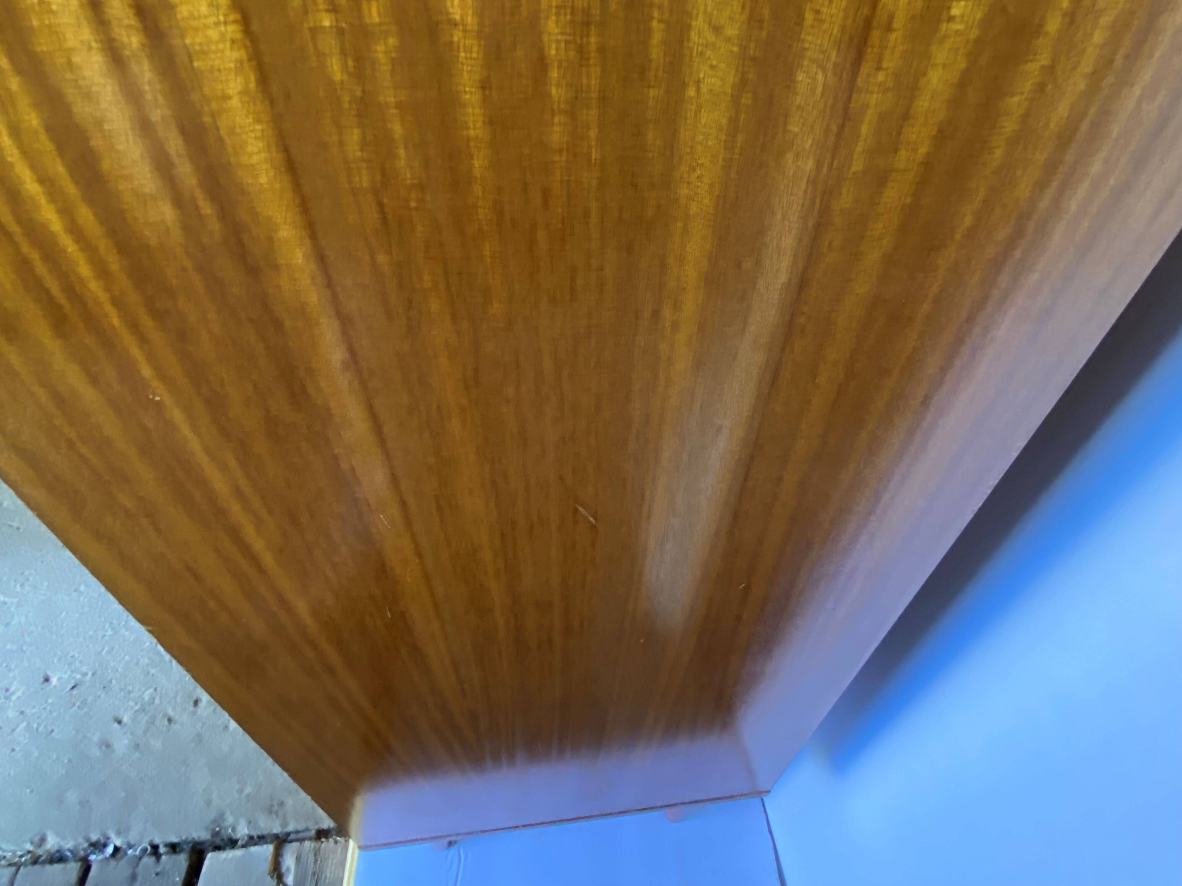 High cabinet with 2 doors in teak and vintage veneer from the 60s
