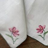 6 serviettes brodées main, 28 cm