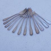 Set de 12 fourchettes à huitres ercuis en métal argenté