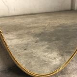 Gold brass oval mirror with vintage beaded décor 37x59cm