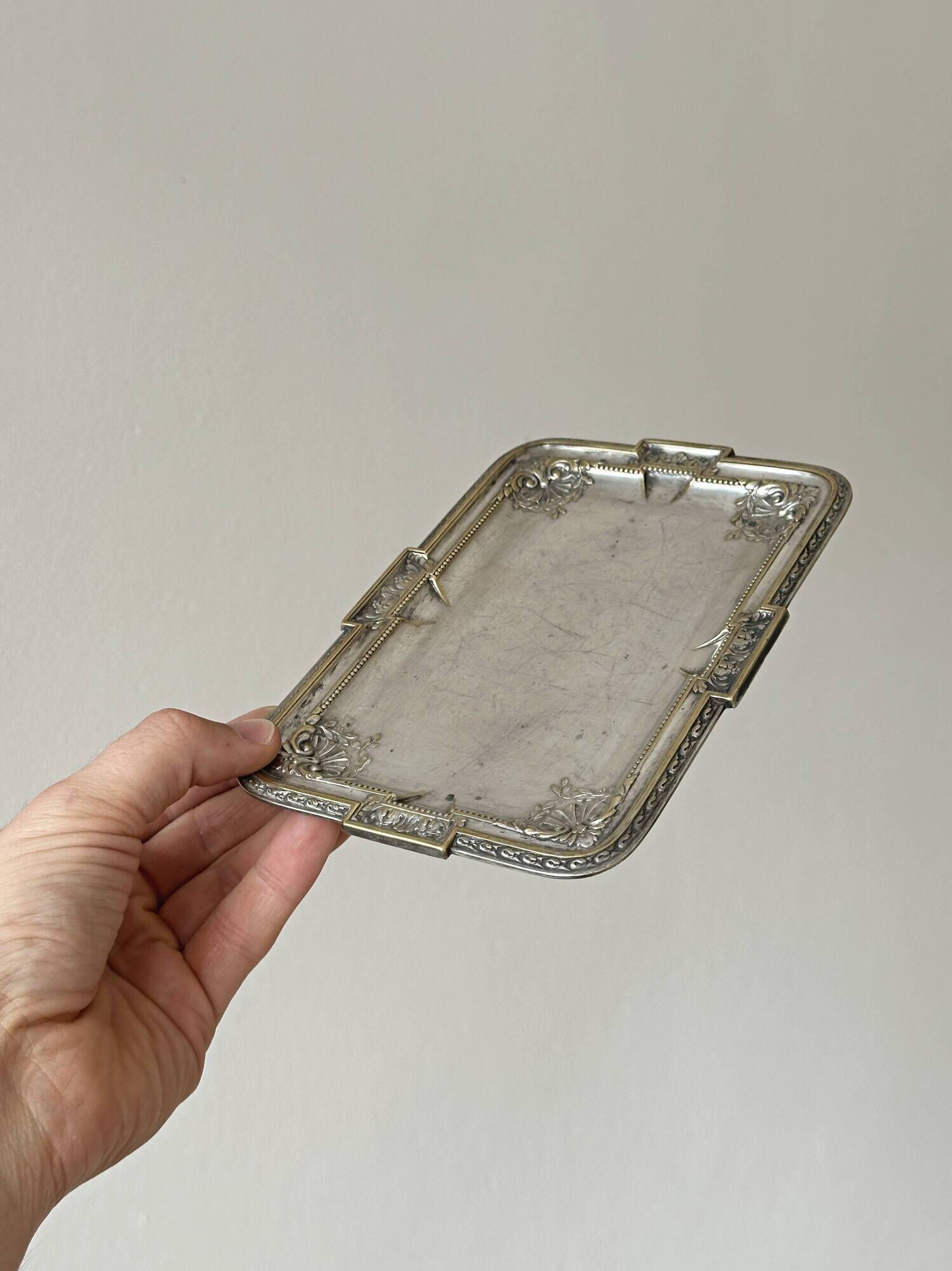Small antique silver tray