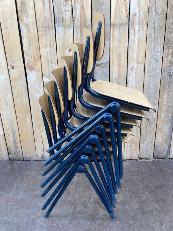 Vintage Galvanitas S35 chair – blue compass frame