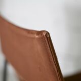 Pair of KEBE drivers, Denmark, circa 1975. Steel and "chocolate" canvas