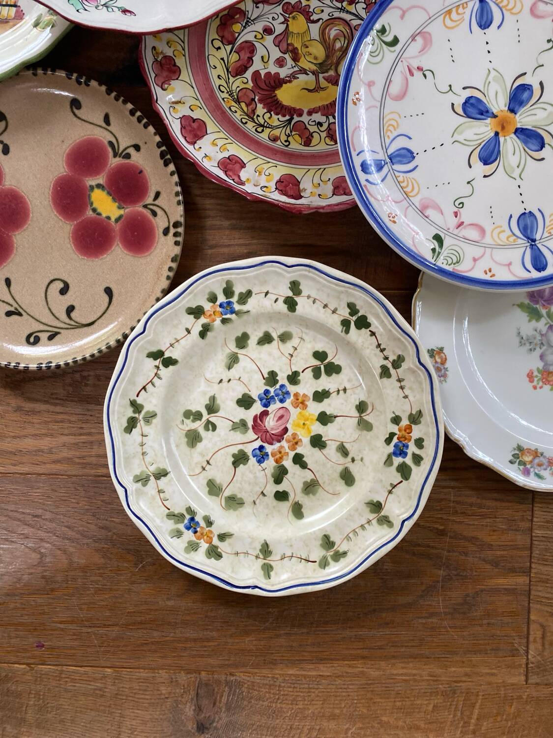 Mismatched antique plates