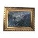 Old painting oil painting art landscape mountain forests alps marette