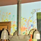 Art Deco frosted glass chandelier by the Muller brothers