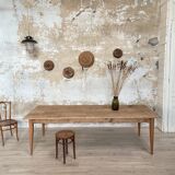 Vintage farm table with spindle legs.