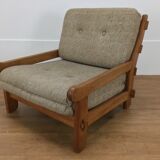 Brutalist chair with oak feathers