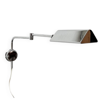 Mid-century Hollywood Regency chrome wall lamp by Florian Schulz for Interline, 1970s.
