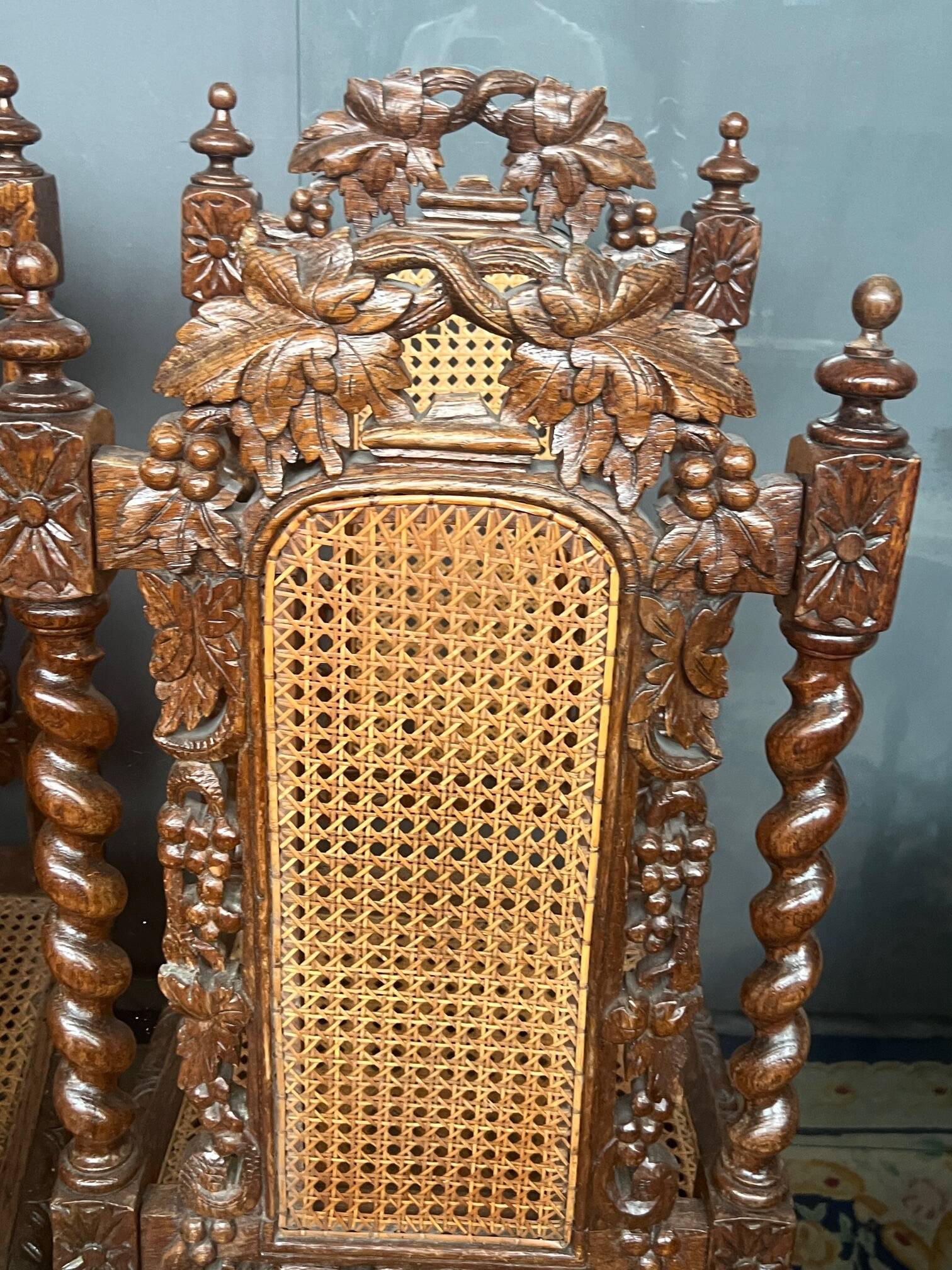 Set of matching hunting style chairs.