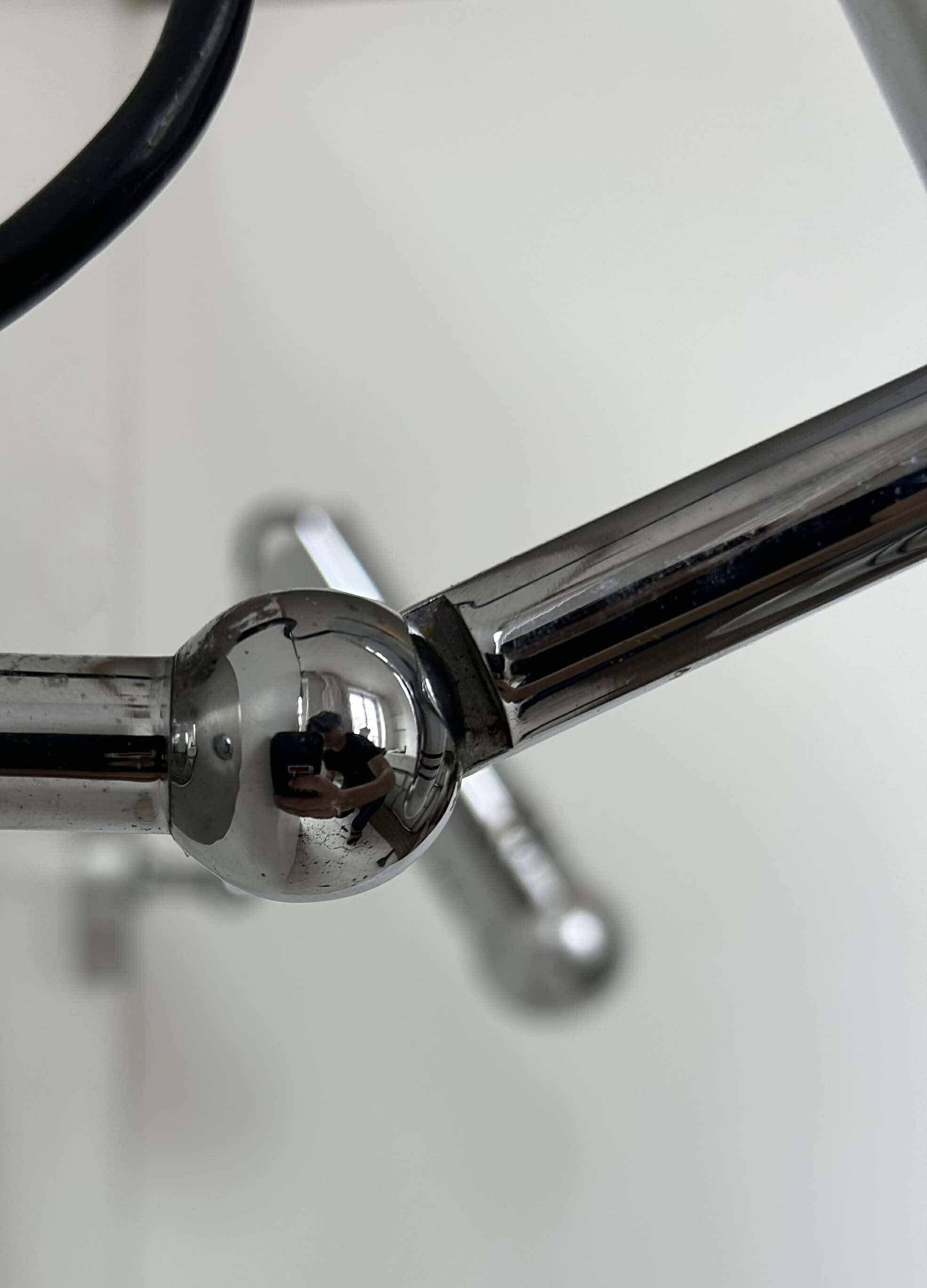 Pair of vintage adjustable wall lights, chromed metal, France 1970