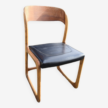 Oak sled chair