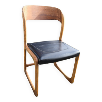 Oak sled chair