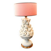 Manises lamp with white pomegranates