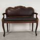 Leather bistro bench
