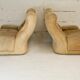 Pair of armchairs by michel cadestin, airborne edition, fiberglass and beige velvet, circa 1970
