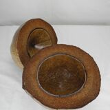 Old vintage decorative coconut ice cube bucket