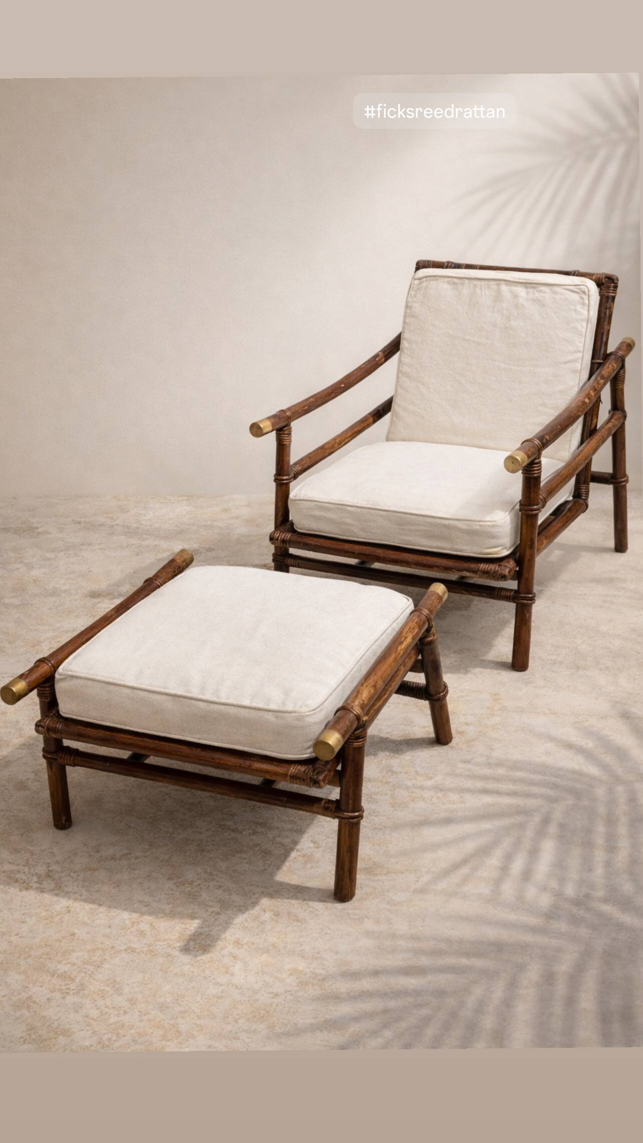 Pair of armchairs and ottomans by John Wisner Far Horizons – Ficks Reed, 1954