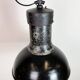 Large Industrial Factory Black Pendant Lamp with Cast Iron Top, 1950s