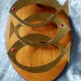 Wall decoration in low relief of fish stylises 70 years