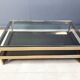Vintage two-tier coffee table by Belgochrom in 23 carat, 1970s.