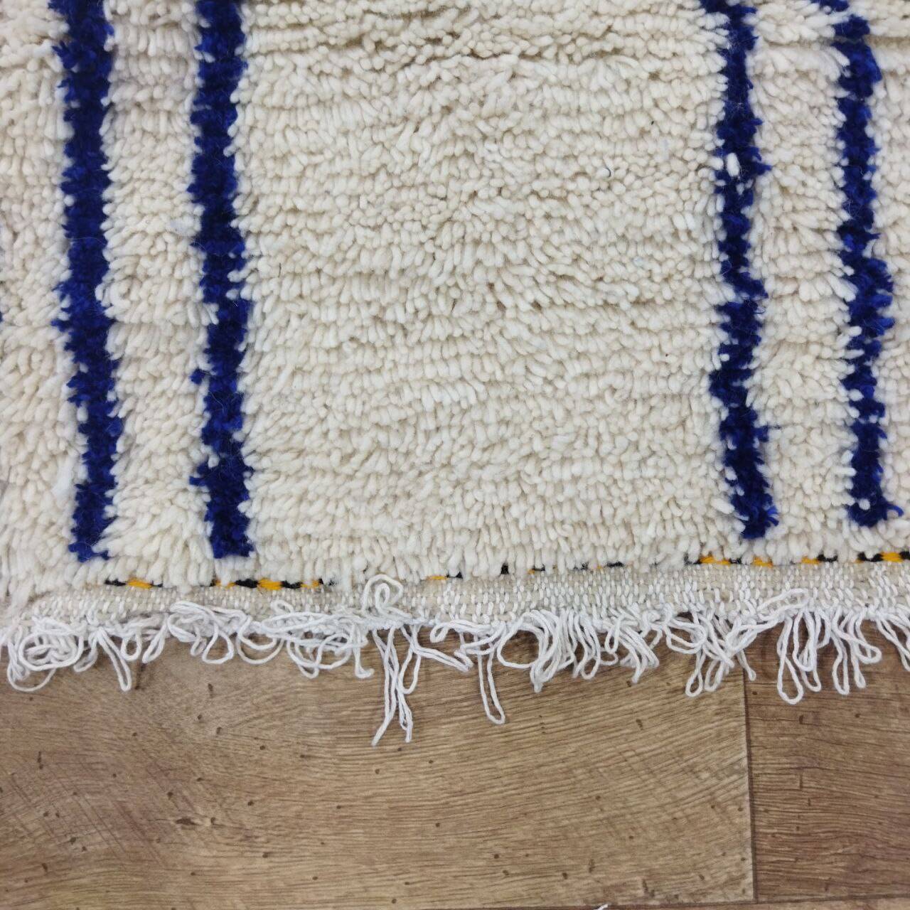 Vintage Azilal rug 290x196 cm - Blue geometric patterns