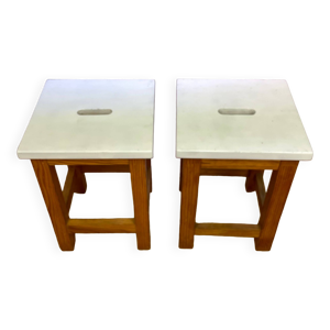 Paire de tabourets en - assise