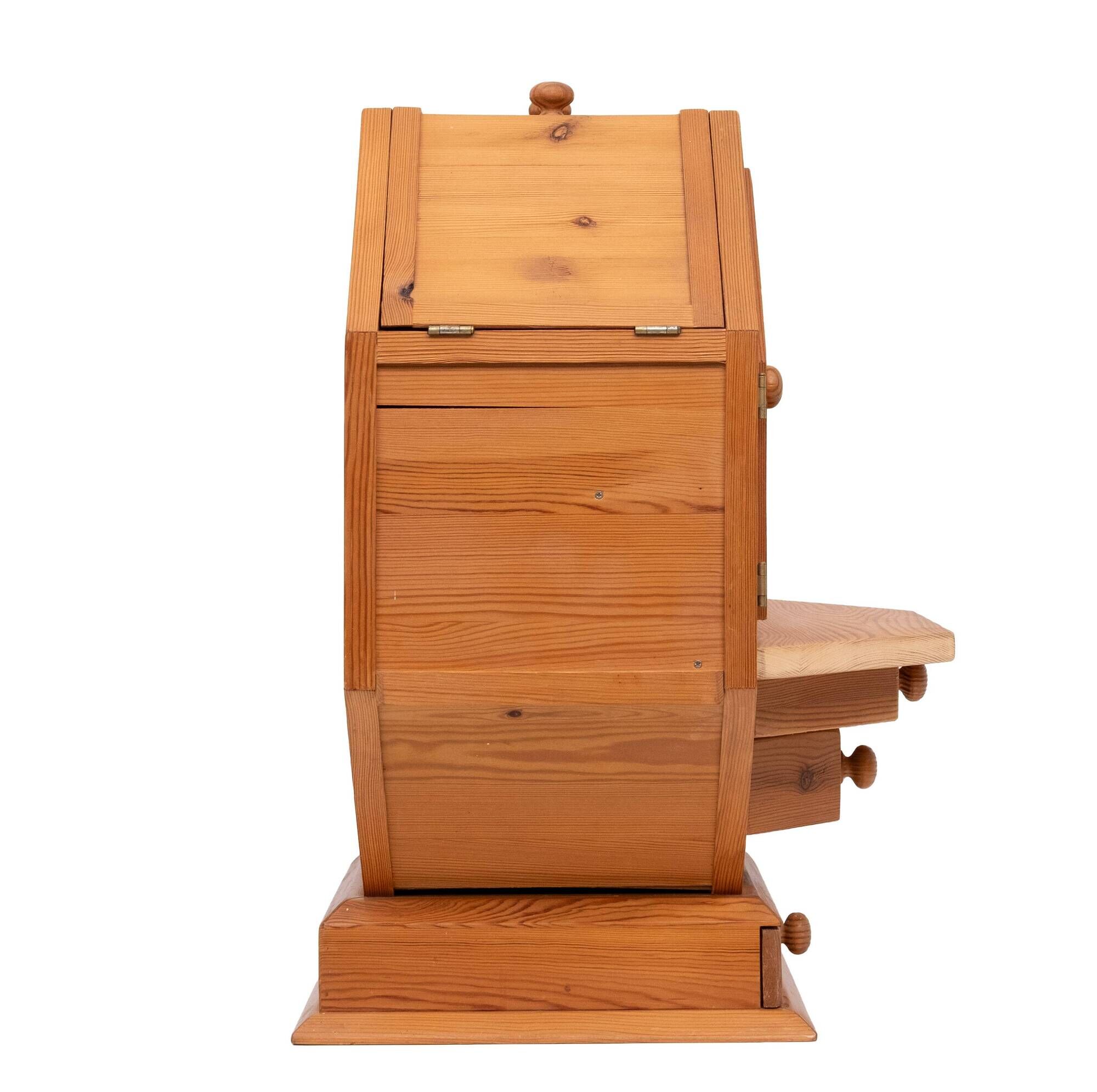 Metamorphic Solid Pine Dry Bar, Folding Design, 1970s, Good Condition