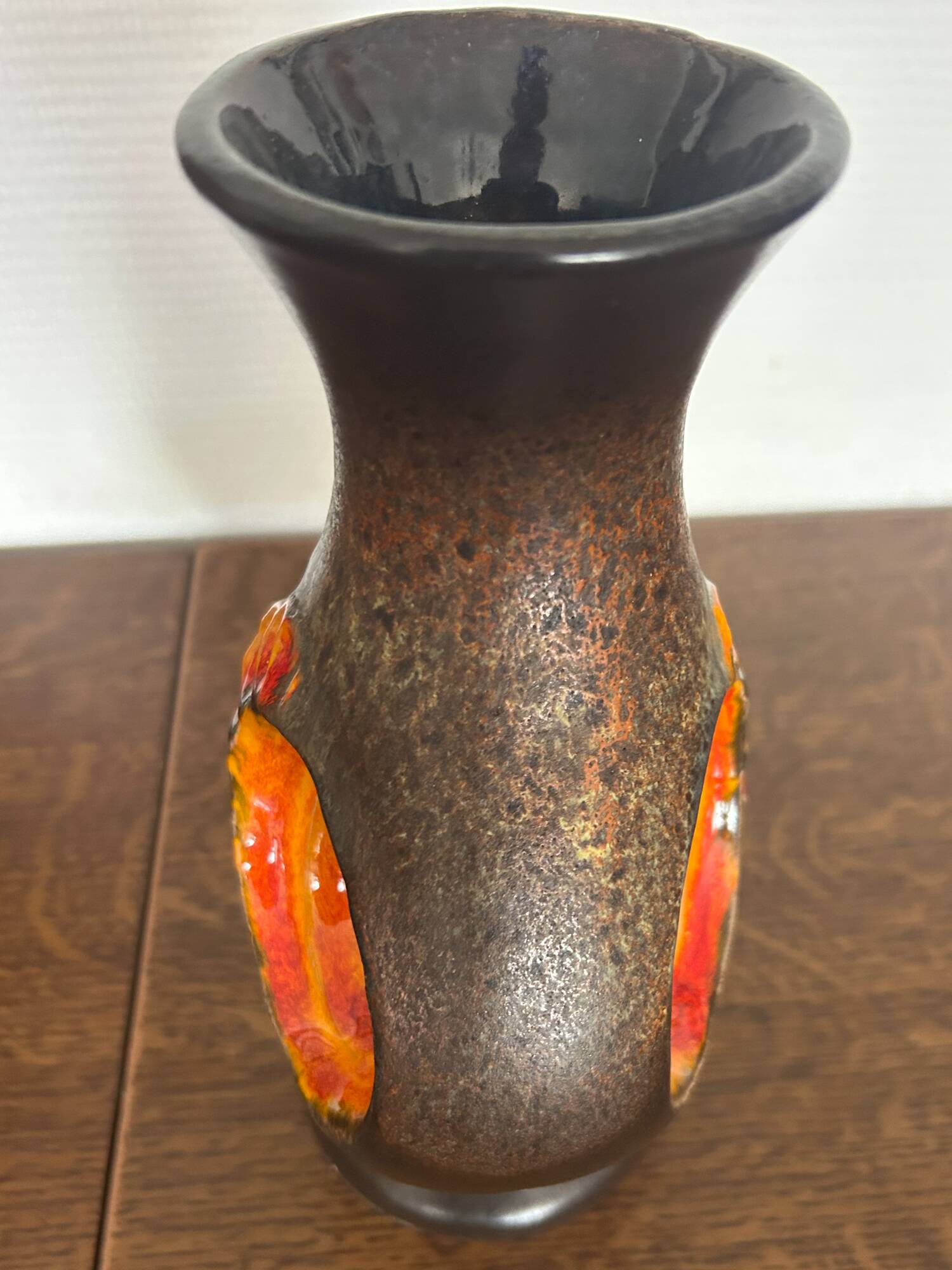 Ceramic vase Fat Lava Orange by Walter Gerhards 1960