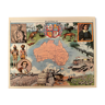 Affiche ancienne carte de l'Australie de 1948, JP Pinchon
