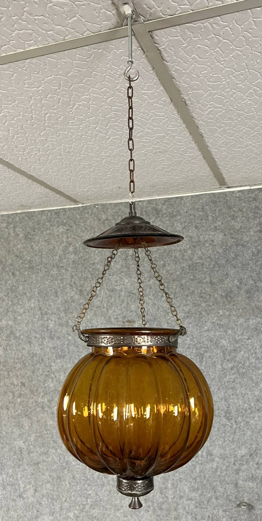 Lanterne orientaliste en verre de Murano vers 1950