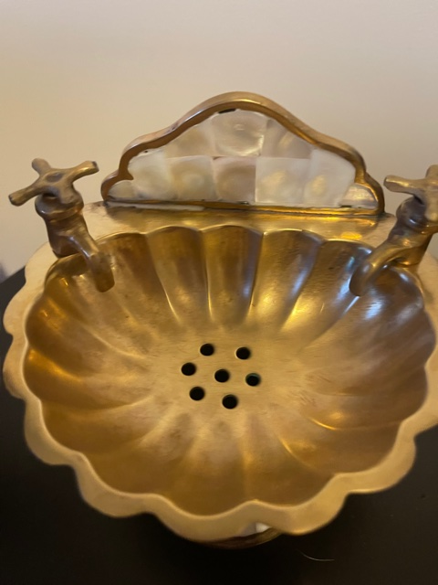 Gold vintage brass soap holder