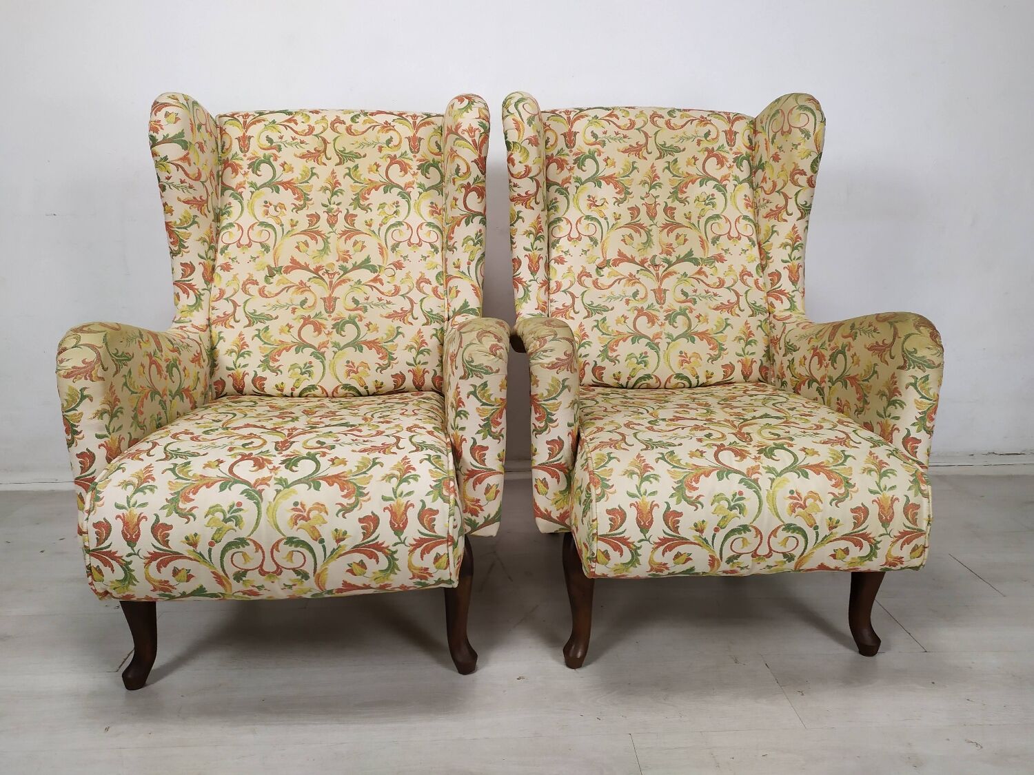 Pair of armchairs with ears