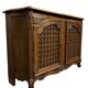 curved wooden buffet with double secret compartment in Louis XV style made of oak