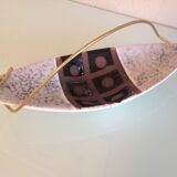 Empty pocket in gray and brown ceramic and golden handle / vintage 60s-70s