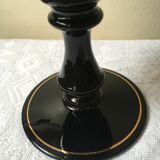 Vase en verre teinté noir avec liseré doré
