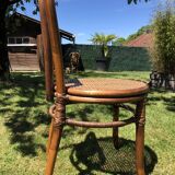 Rattan and wicker bistro chairs