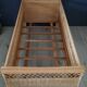 Restored vintage wooden and rattan basket baby bed