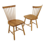 Set of 2 Scandinavian chairs "Lilla Åland", Carl Malmsten, Sweden, 1960