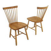 Set of 2 Scandinavian chairs "Lilla Åland", Carl Malmsten, Sweden, 1960