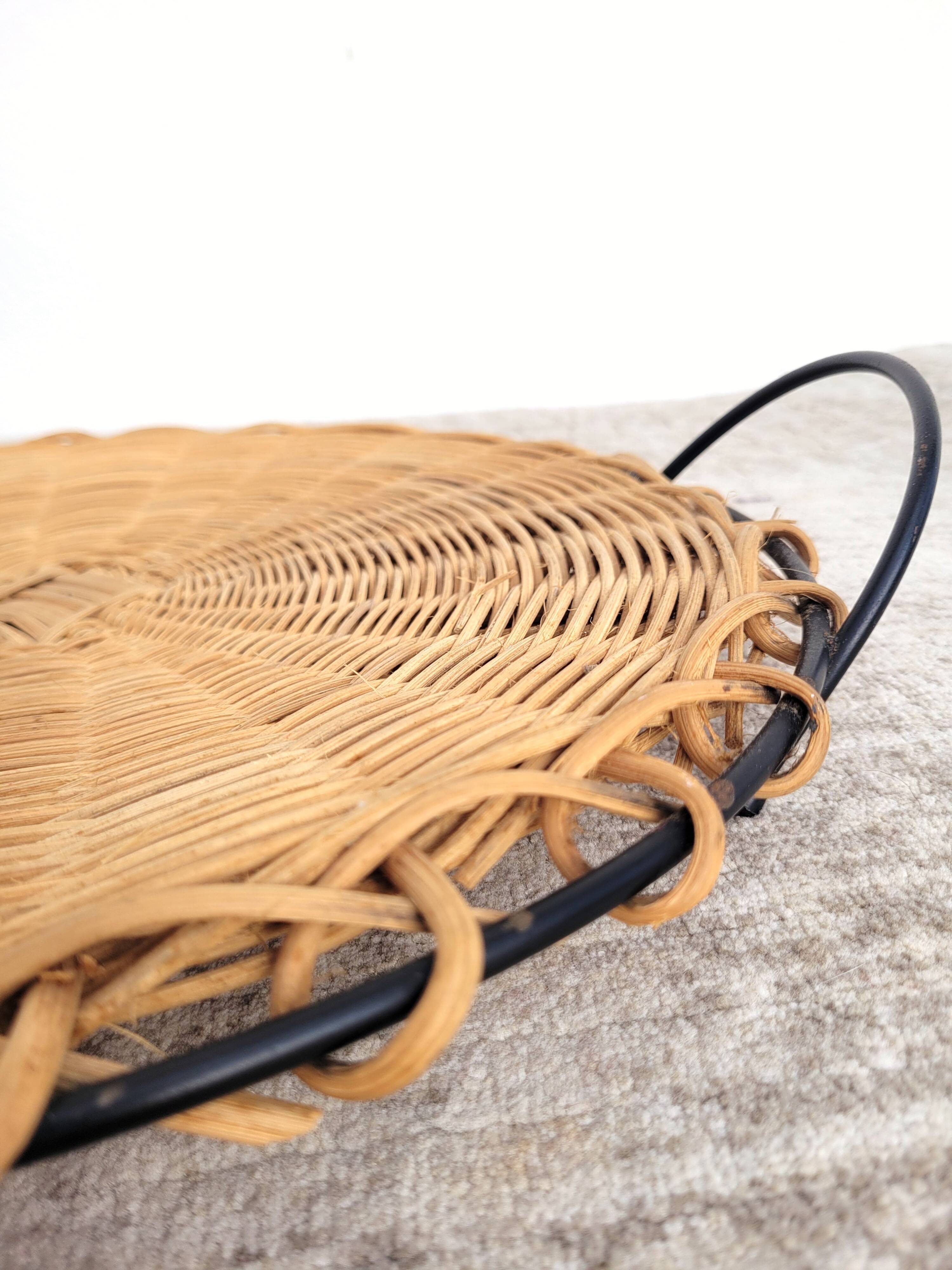 Round Rattan Serving Tray