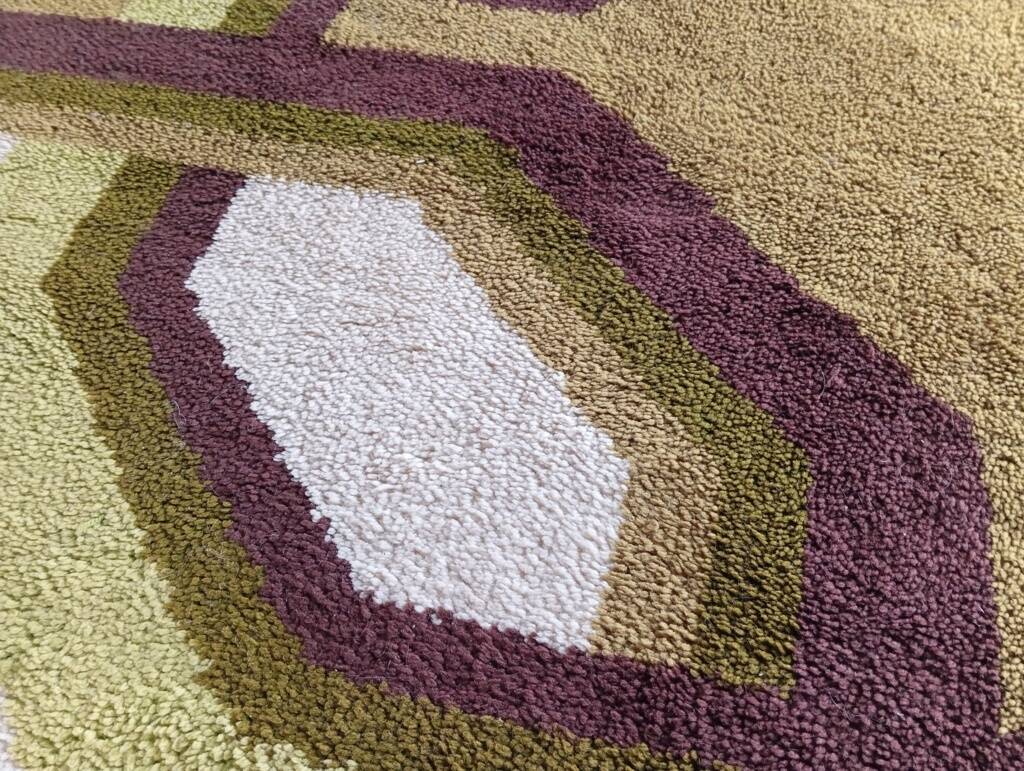 Tapis space age en laine, années 70