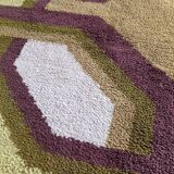 Tapis space age en laine, années 70