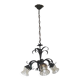 French vintage chandelier 3 lights green leaf amber glass 4966