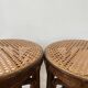 Paire de tabourets viennois bois courbe et cannage années 50