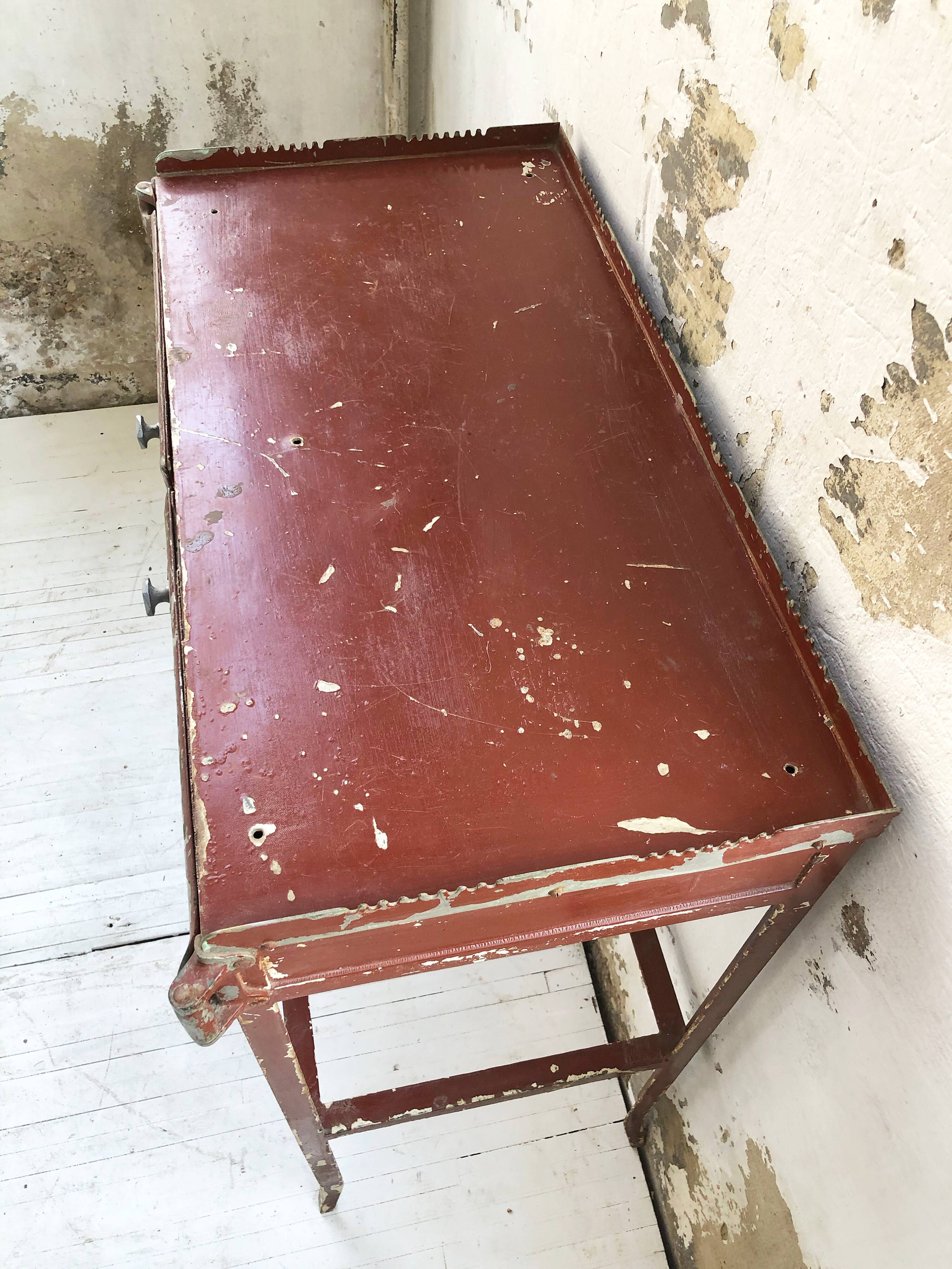 19th metal patinated dentist furniture