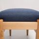Pair of vintage navy blue wool stools from the mid-20th century, Edmund Homa, 1960s.