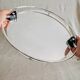 Vintage Rede Guzzini silver metal oval tray