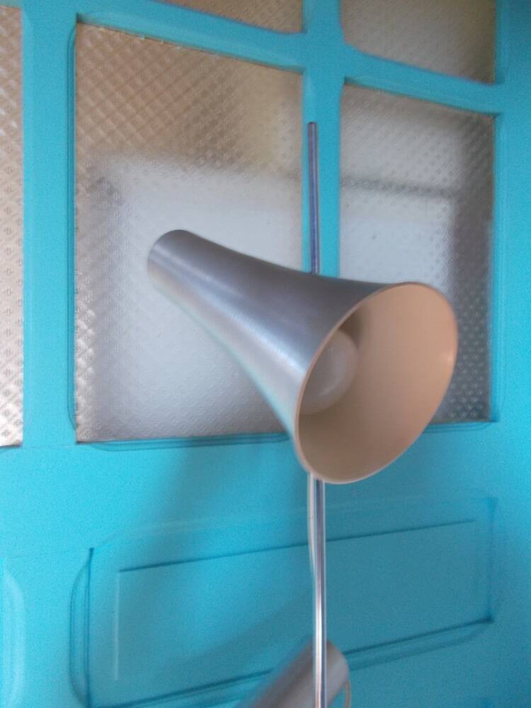 70s floor lamp in brushed aluminum